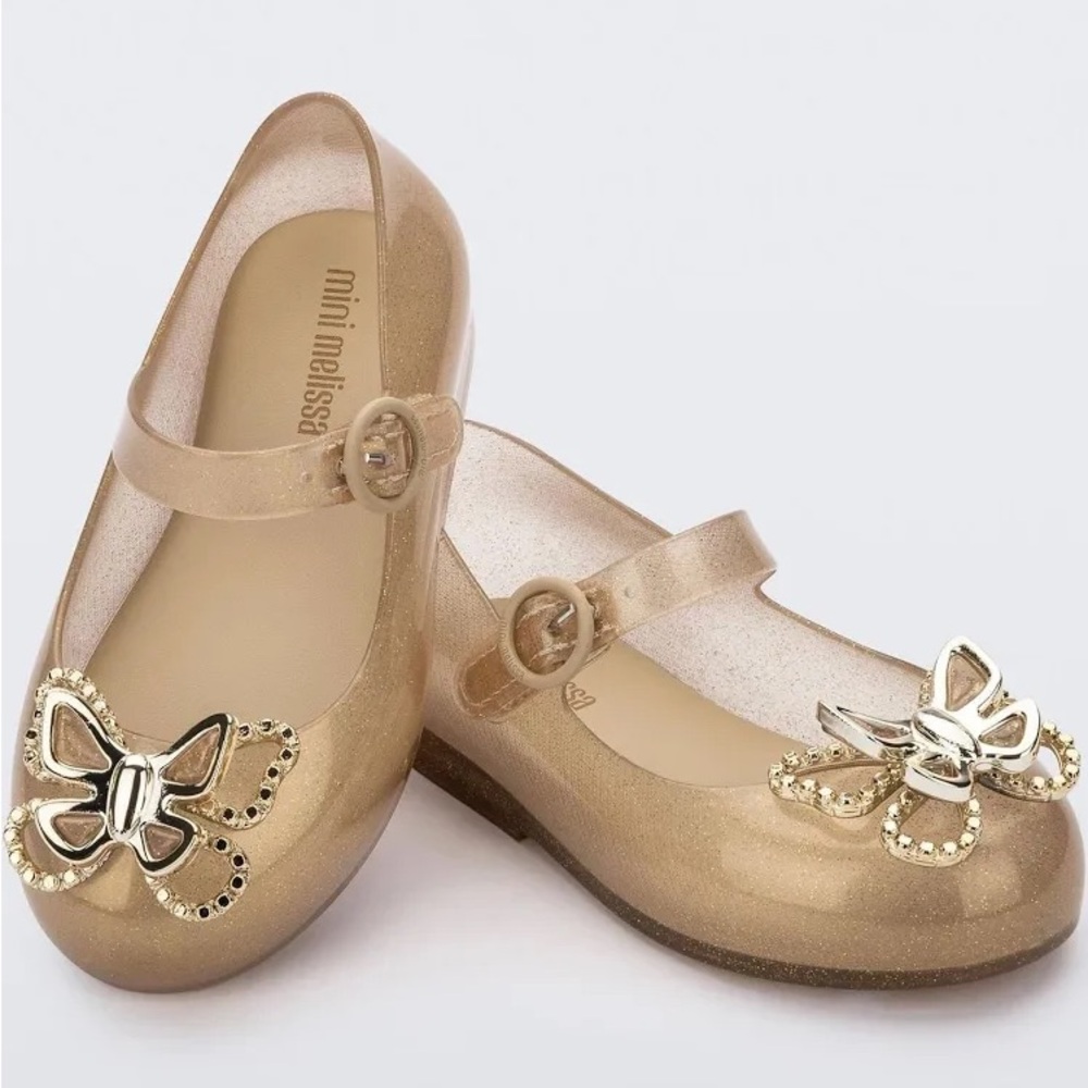 Mini Melissa Nude Butterfly Shoes | size 7
